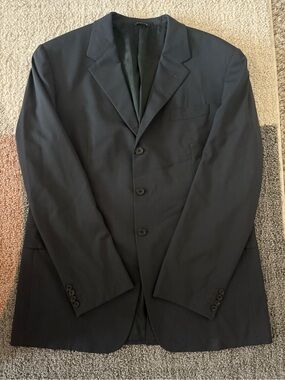 Prada Men's Black Three-Button Suit Jacket